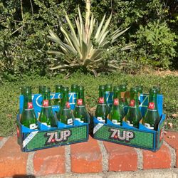16 Vintage 7 Oz Empty Bottles 7 UpWith Cardboard Carrier
