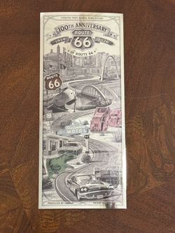 Route 66 100th Anniversary Goldback Pure Silver Note