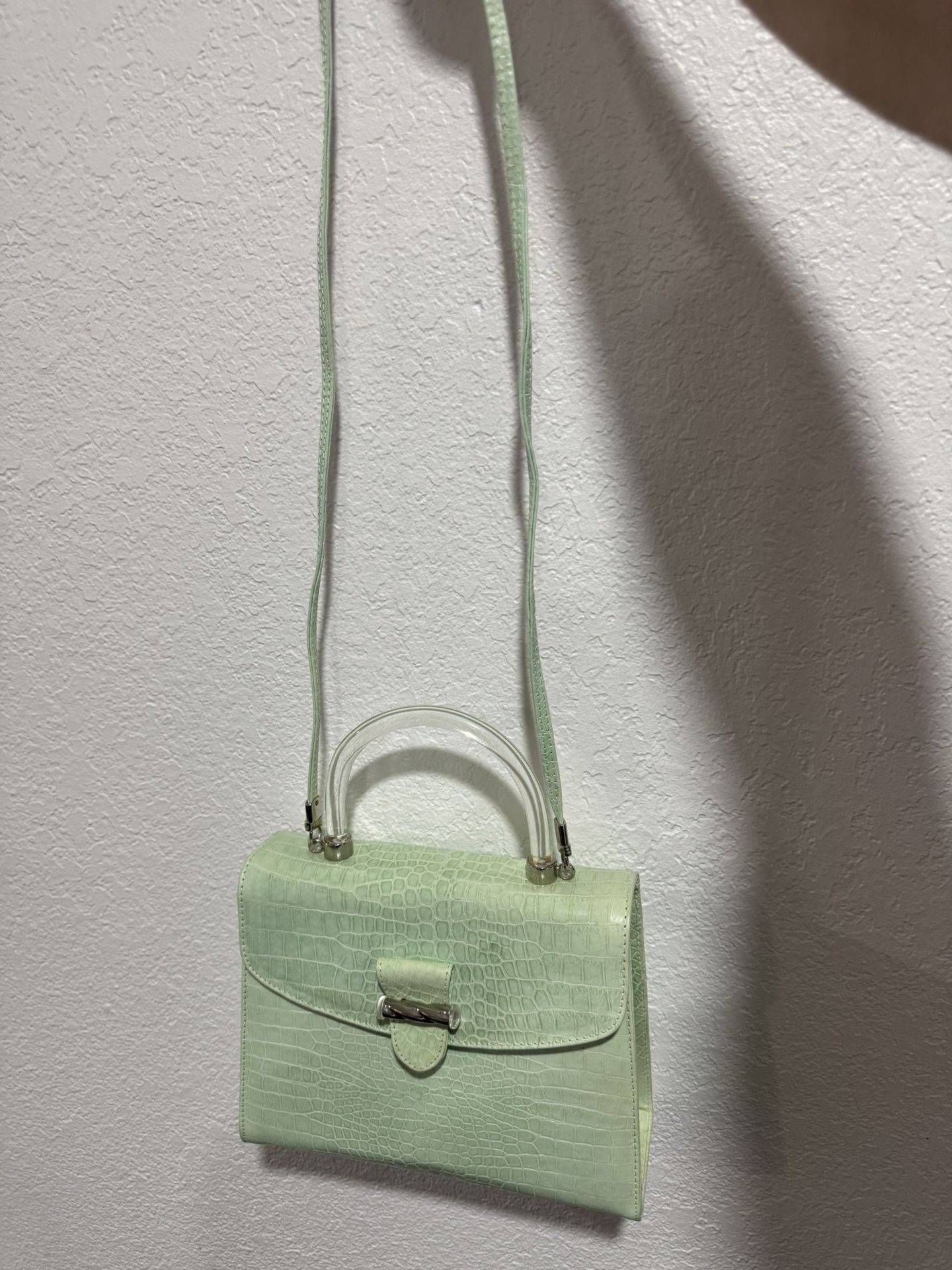 Saks Fifth Avenue Green Croc Mini Bag – Made in Italy