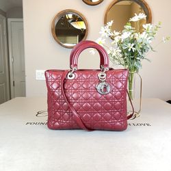 Christian Dior Lambskin Large Lady Dior Shoulder bag Satchel