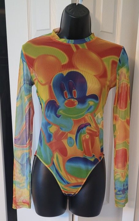 ZARA Sheer Mickey Mouse Bodysuit