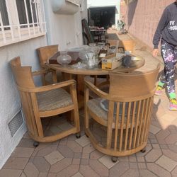 Mid Century Wood Dinette Set FREE Delivery