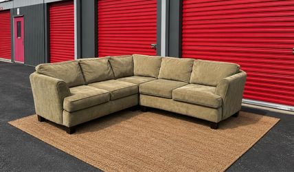 Free Delivery - Olive Green Sectional Couch
