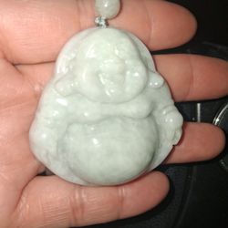 Certified A Grade Natural Green Jade BURMA MATREIYA PDNT ROPE 2"