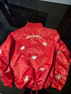 Brick by Brick Red Satin Bomber Jacket