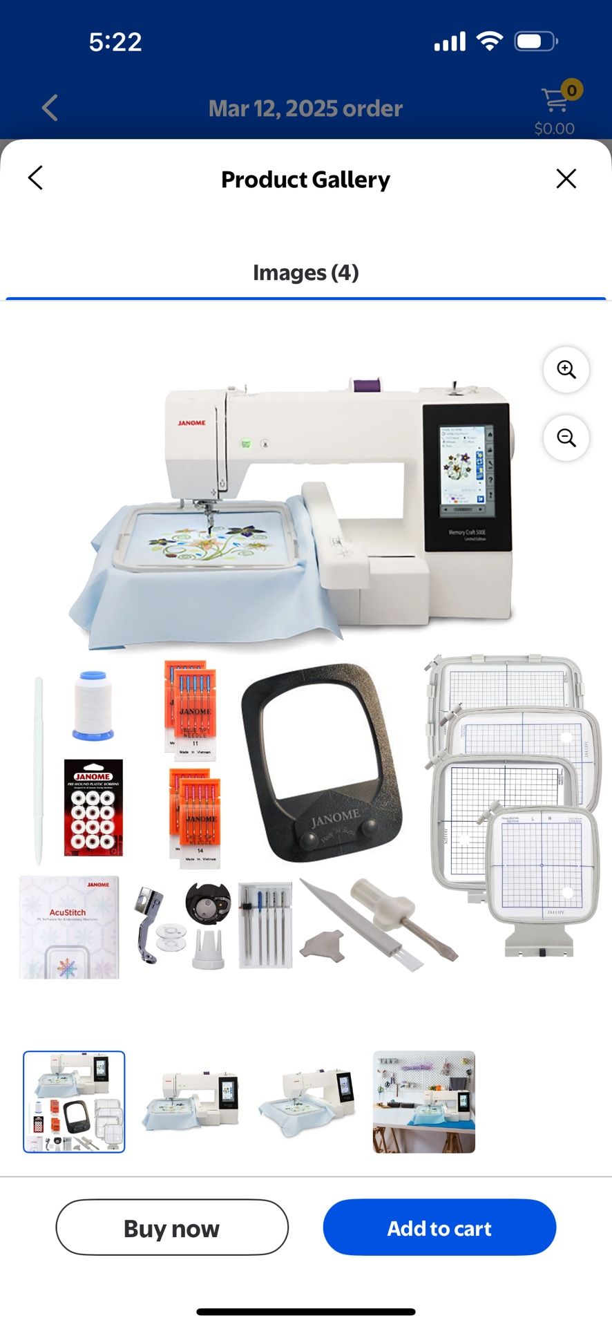 Janome Memory Craft 500E Embroidery Machine