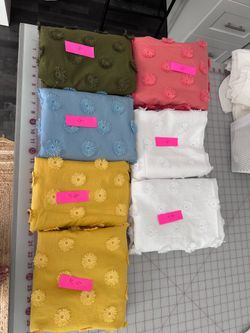 Cotton fabrics with 3D flowers