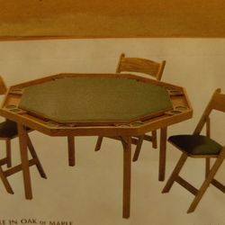 52" Kestell Oak Folding Poker Table.