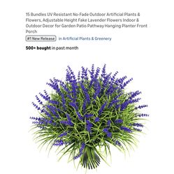 Brand new 15 Bundles UV Resistant No-Fade Outdoor Artificial Plants & Flowers