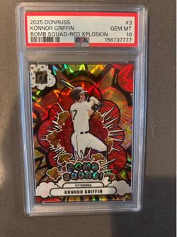 Konnor Griffin 2025 Bomb Squad #3 Red Xplosion 47/99 Rookie RC PSA 10