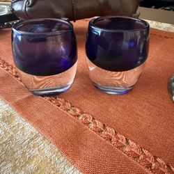 Creighton Barrel Sapphire, Voltives  Candle Holders