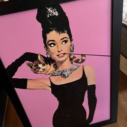 Audrey Hepburn  Painting Pink 30x40