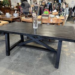 Restoration 76" Transitional Wood Extension Table in Dark Brown 