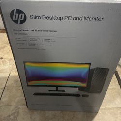 HP 27" Slim Desktop Bundle, Intel Core i3-12100, 8GB  SDRAM, 512GB SSD, Dark Black, Windows 11 Home, S01-pF2043wb