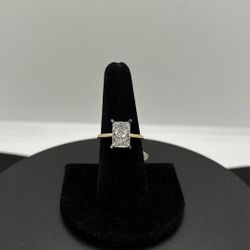 14KTT 3CT Solitaire Radiant Cut Engagement Ring