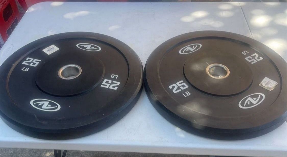 Athletic Works 25lb Black Olympic Bumper Rubber Plate,