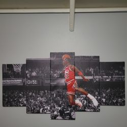 Micheal Jordan  Wall Decor 5 Piece Canvas