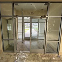 Storefront Glass And Double Doors