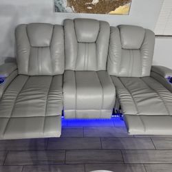  Leather Power Recliner Couch