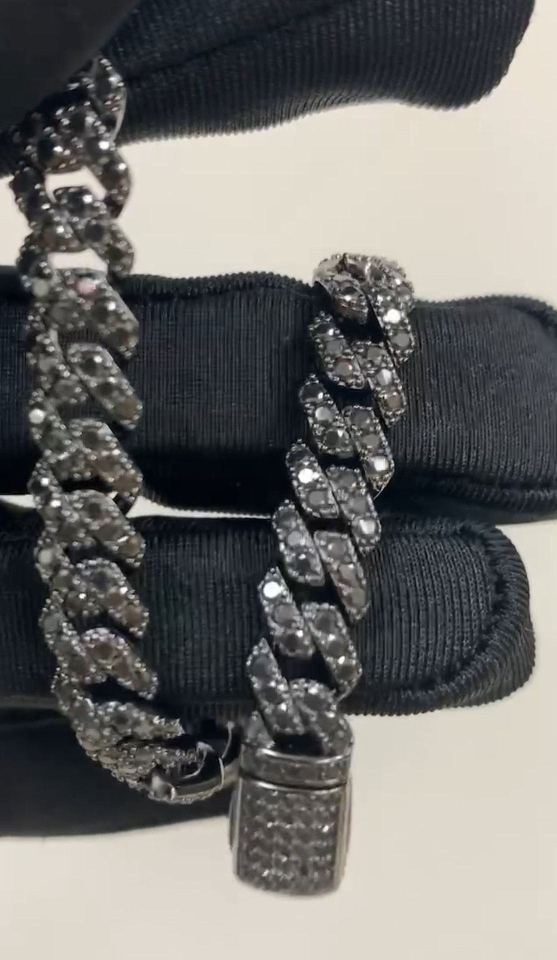 8mm Black Mossionite Cuban Link