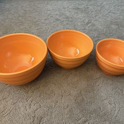 Set of 3 Tangerine Fiesta Baking Bowl Set