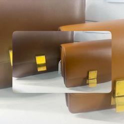 Celine Classic Box Calfskin Leather Bags- Authenticated By Entrupy 