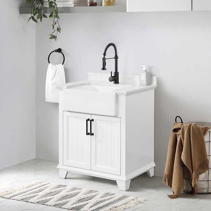 OVE Decors Jesse 30 inch Utility Sink with Faucet