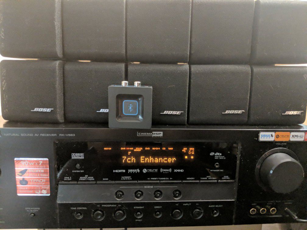 Bose Speakers + subwoofer And Yamaha RX-V563 with Bluetooth