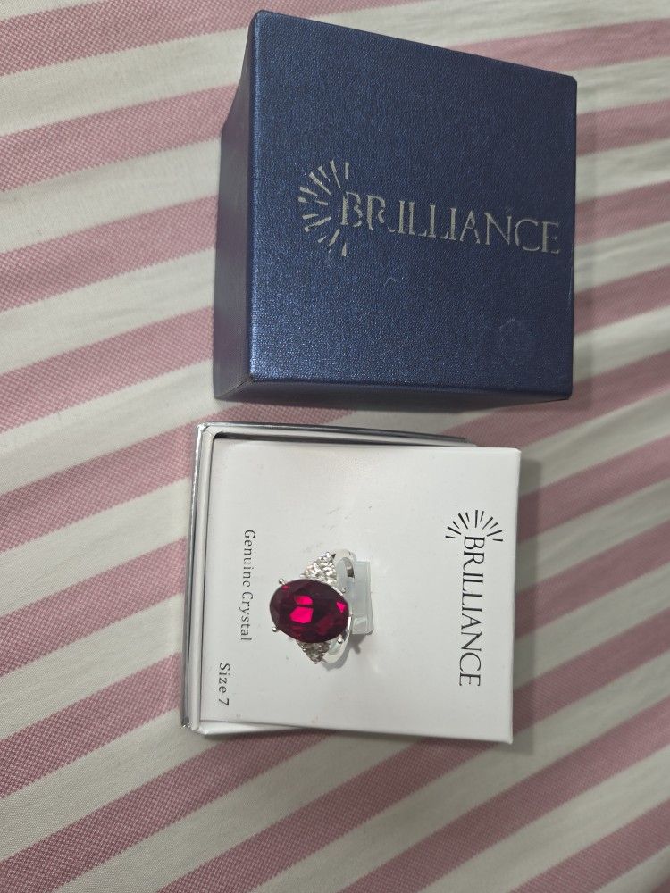 Sterling Silver Red Ruby ring