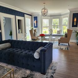 Blue sofa and love seat set