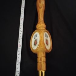 3 Sided Miller Lite Beer Tap Handle 12 inches Beautifully Wooden