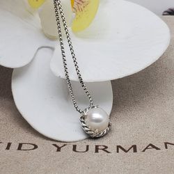 David Yurman Sterling Silver Chatelaine Pendant Necklace With Pearl