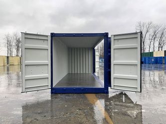 20FT High Cube Shipping Crate. 4 Full Side Access Doors, One Trip Condition, Wind & Watertight.