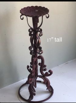 Rustic heavy metal candle holder