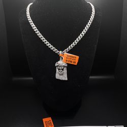 Moissanite VVS Miami Cuban chain set all 925 Sterling Silver