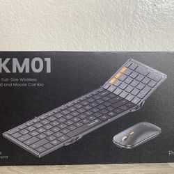 ProtoArc XKM01 Foldable Full-Size Portable Wireless Keyboard Mouse Combo Black