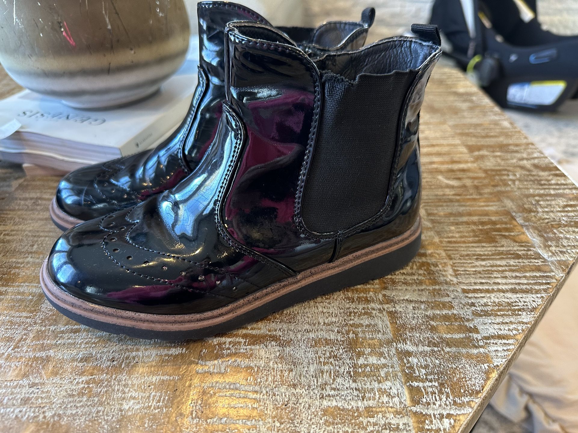 Girls Black Boot Booties Size 2 (EU 33)