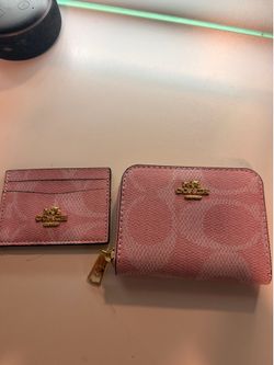Pink coach wallet card holder
