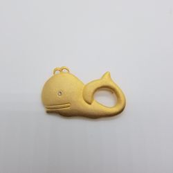 Matte finish gold whale pin/brooch