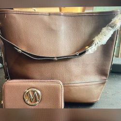 brand New Brown Purse/Bag With Wallet