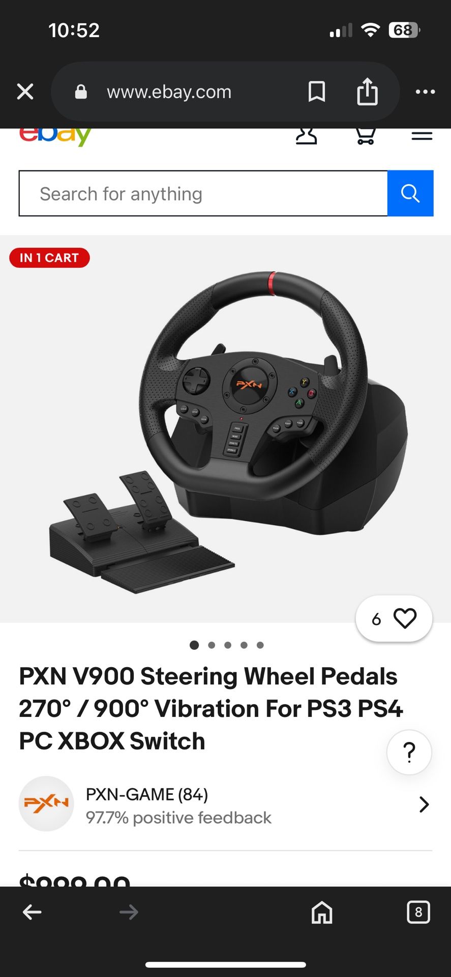 PXN V900 Video Game Driving Wheel And Pedals Uh try