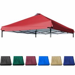 2 Pack 10x10 Canopy Replacement Top with Air Vent Silver Coated for Straight Leg Canopy Frame, (Red)