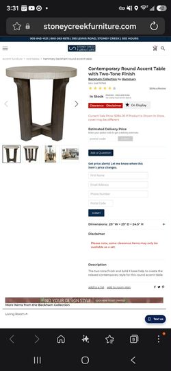 High end coffee and end table