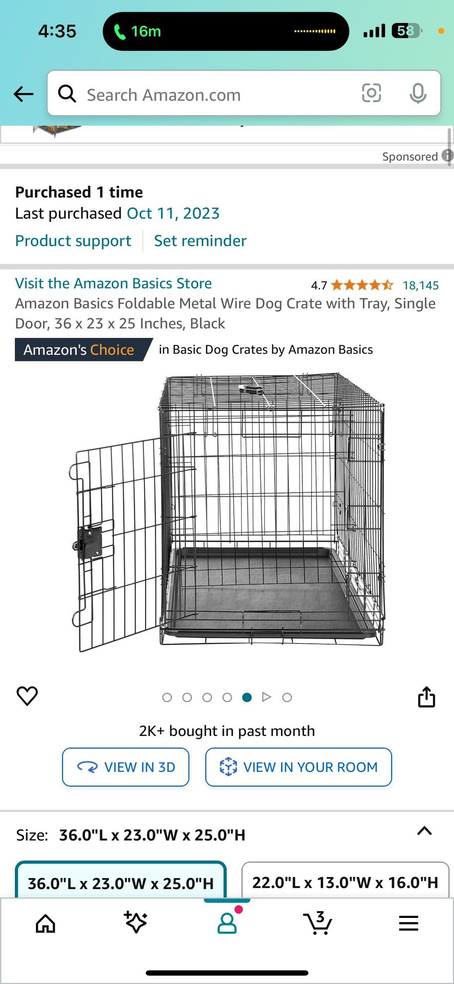 Dog Crate And Bowl - NEW, Never Opened