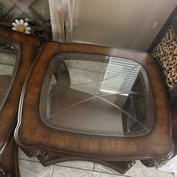 Two End Tables And One Coffee Table 