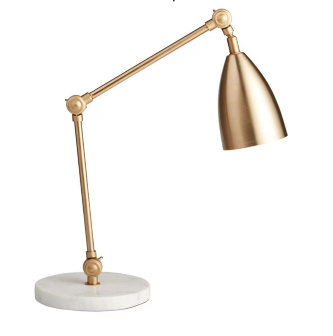 Gold Adjustable Task Desk Lamp With Marble Base