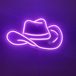 Neon Pink Cowgirl Hat Light 