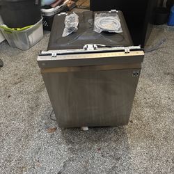 LG built-in stainless steel dishwasher with a front control panel