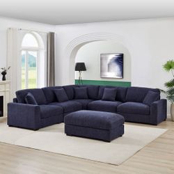 BRAND NEW 6 PIECES SECTIONAL COUCH WITH OTTOMAN INCLUDED 