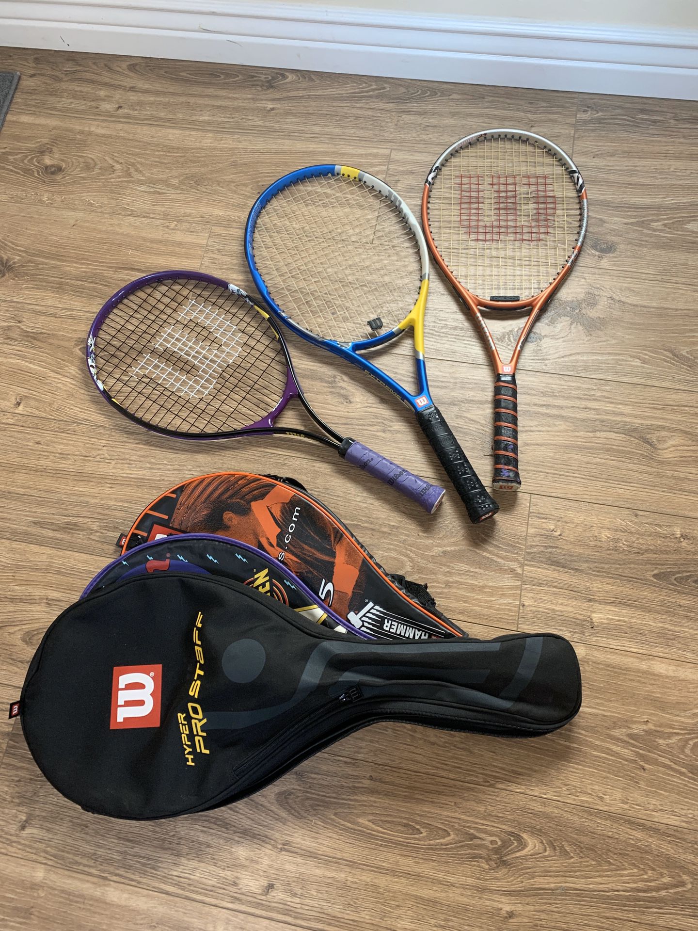 Tennis rackets, great shape, family pack